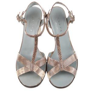 GUCCI LEATHER T-STRAP SANDAL W/ BOX